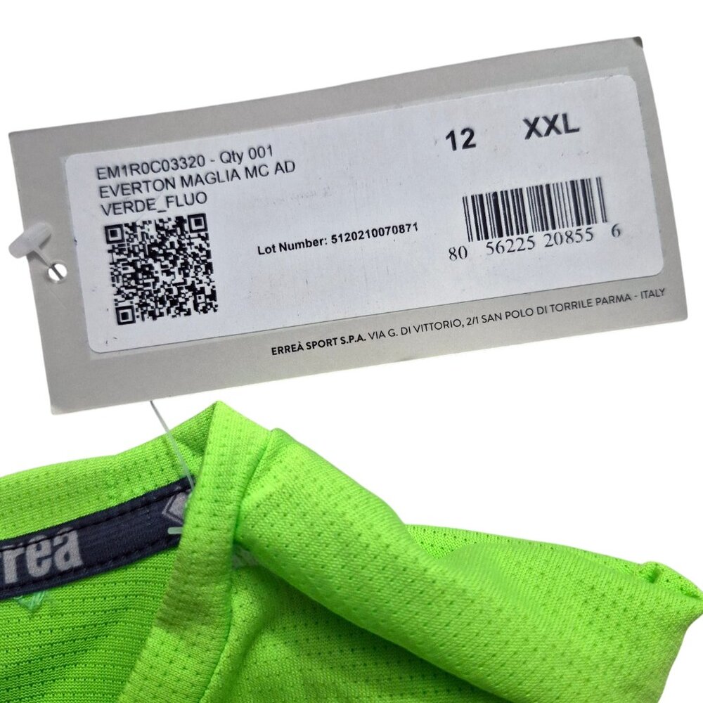 NWT Erreà Italian Vollyeball Jersey Workout Sport Ventilated Tee Lime Size XXL - Picture 6 of 12